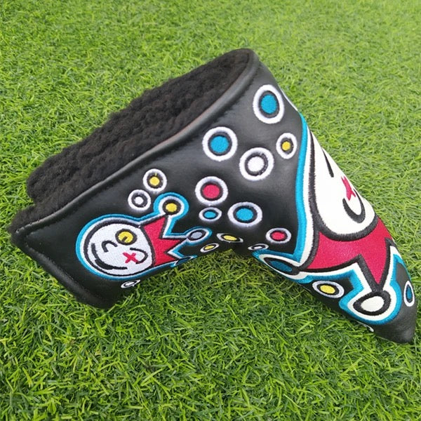 Golf PU Club Covers - Clown Putter Cover - L-Shaped and Straight Stripe Golf Protection Cover