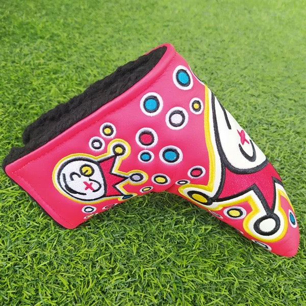 Golf PU Club Covers - Clown Putter Cover - L-Shaped and Straight Stripe Golf Protection Cover