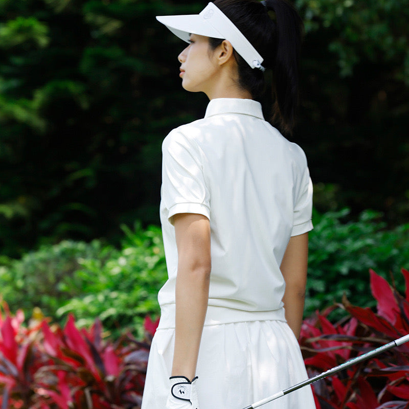 Women's White Golf Skirt Suit Set