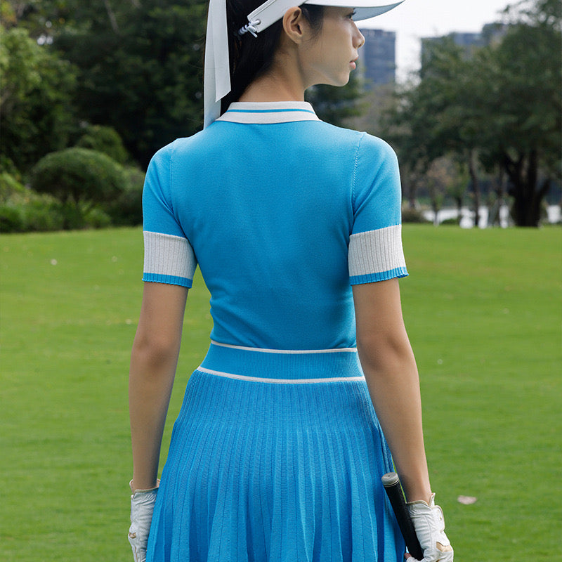 Women's Blue Golf Skirt Suit Set