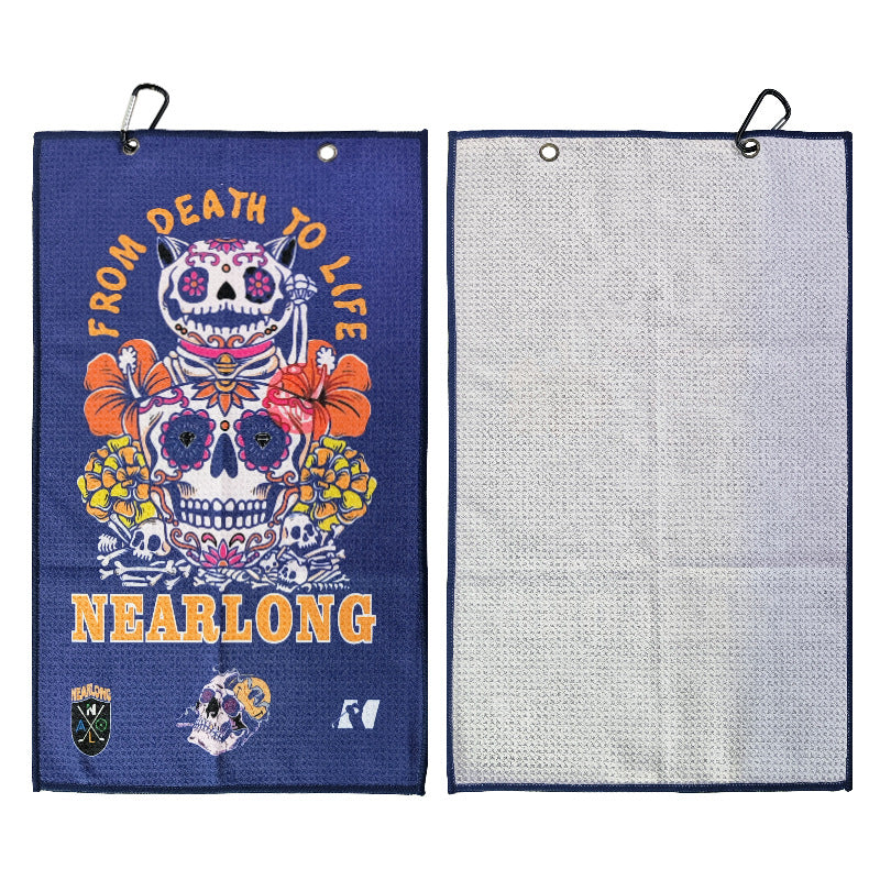 Golf Towel with Double-Sided Pineapple Pattern - Customizable Microfiber Towel