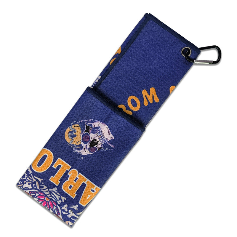 Golf Towel with Double-Sided Pineapple Pattern - Customizable Microfiber Towel