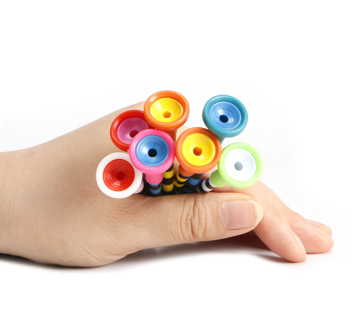 New Golf Tees - Soft Rubber Striped Tees - Long and Short Colorful Tee Holders