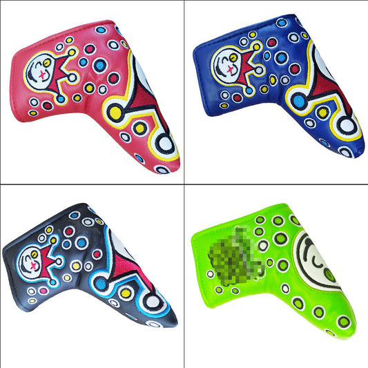Golf PU Club Covers - Clown Putter Cover - L-Shaped and Straight Stripe Golf Protection Cover