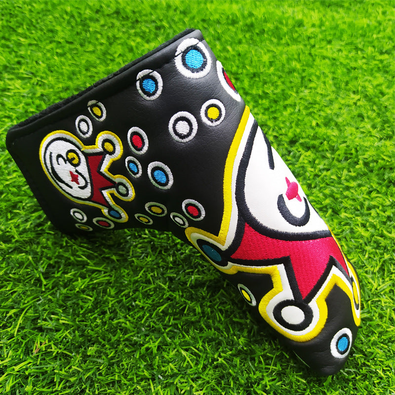 Golf PU Club Covers - Clown Putter Cover - L-Shaped and Straight Stripe Golf Protection Cover