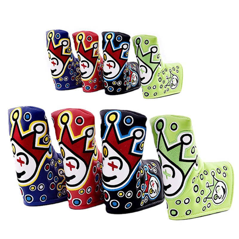 Golf PU Club Covers - Clown Putter Cover - L-Shaped and Straight Stripe Golf Protection Cover